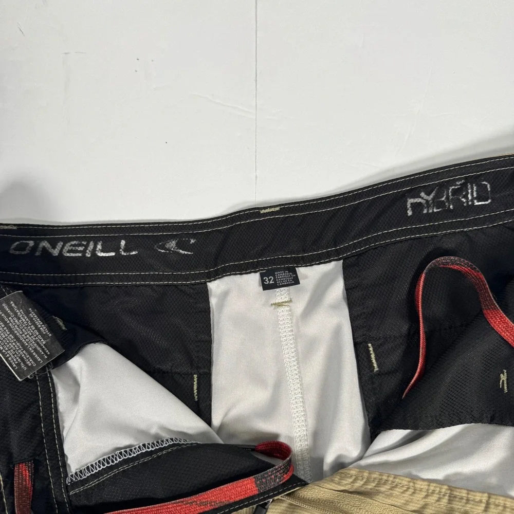 O'Neill Hybrid Shorts Mens 32 Tan Brown Stretch Boardshorts Surf Skate Beach